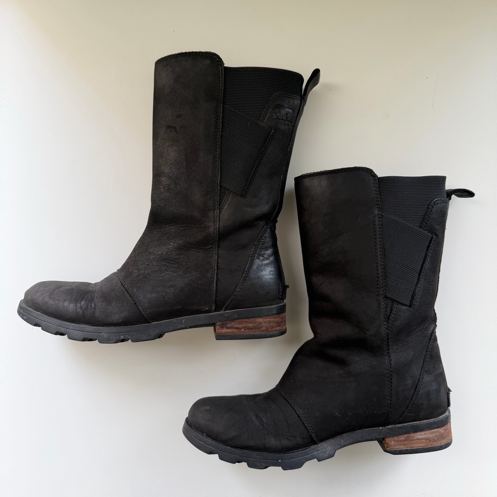Sorel Emilie Mid Boot Women’s Black Leather Waterproof